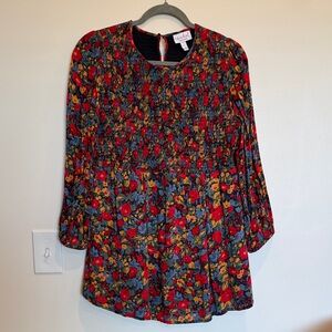 Ingrid & Isabel Maternity Multicolor Floral Blouse Size Large